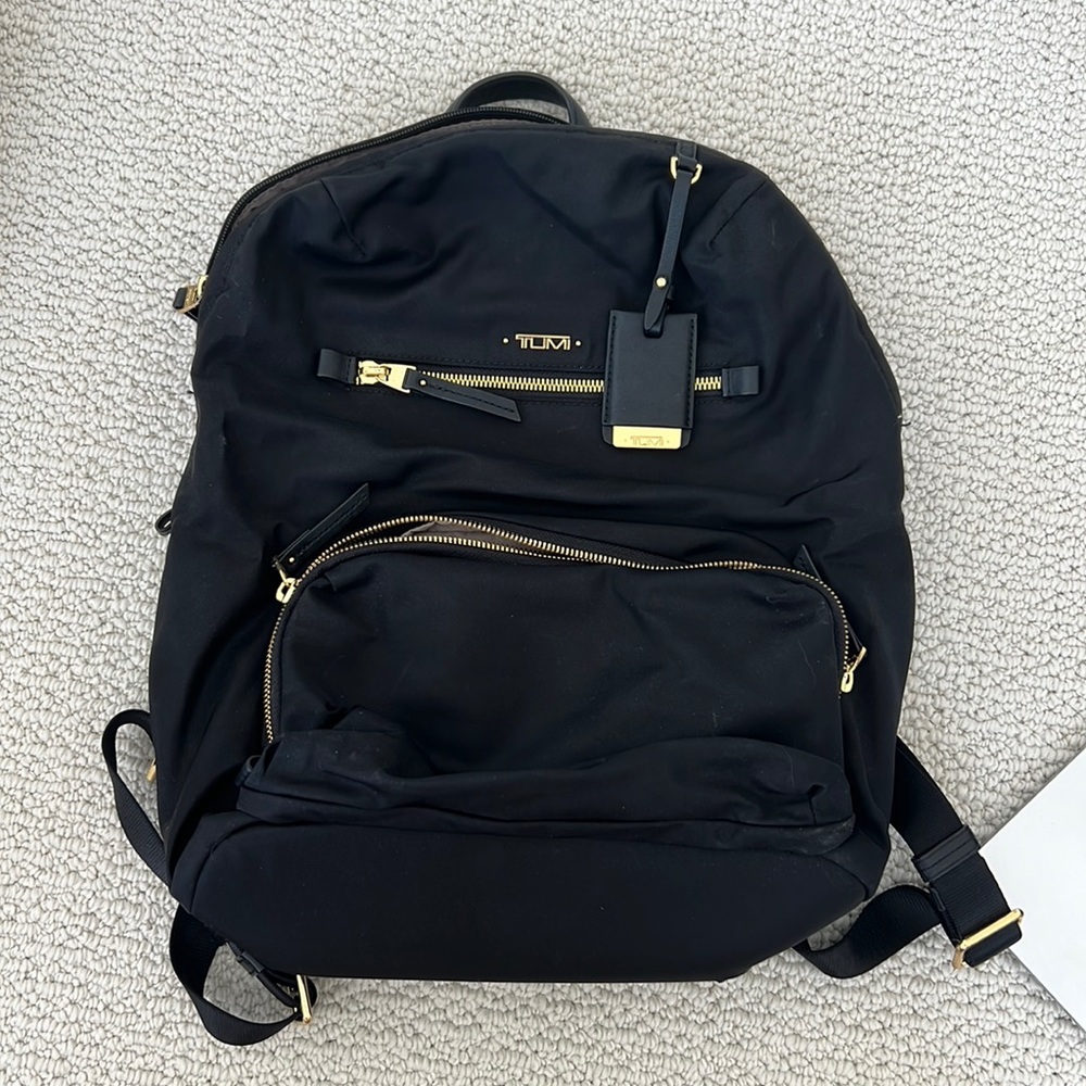 Tumi black nylon backpack